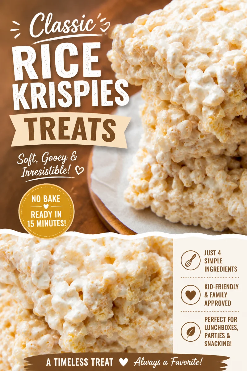 Easy Rice Krispie Treats — Gooey Marshmallow Squares
