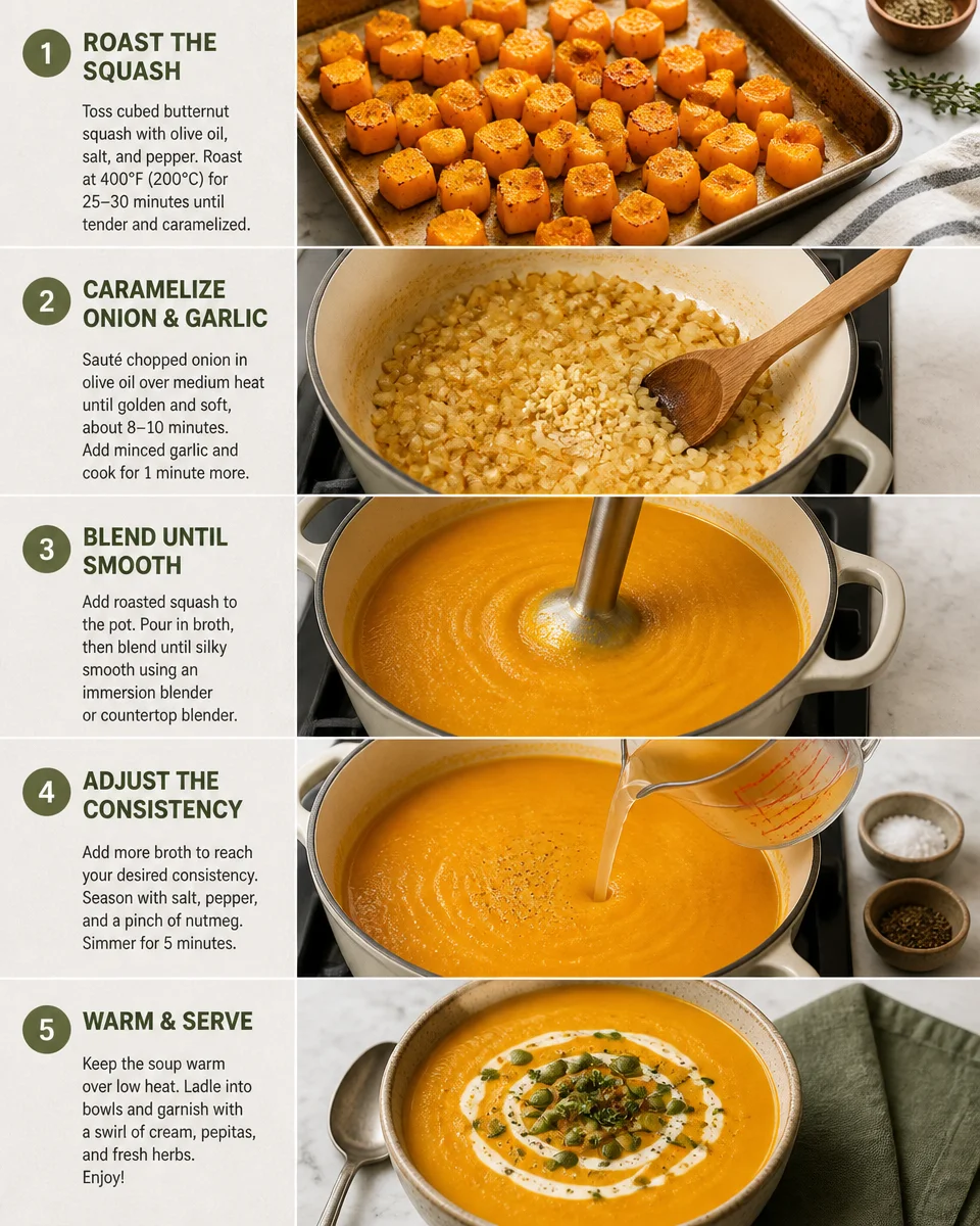 Easy Roasted Butternut Squash Soup — Creamy Blender