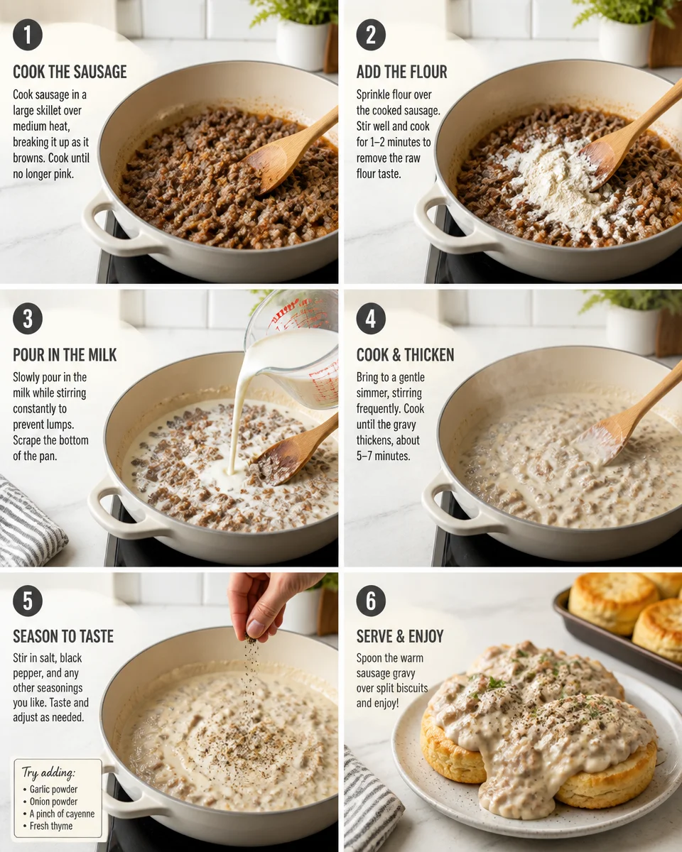 Easy Sausage Gravy and Biscuits — Southern Breakfast