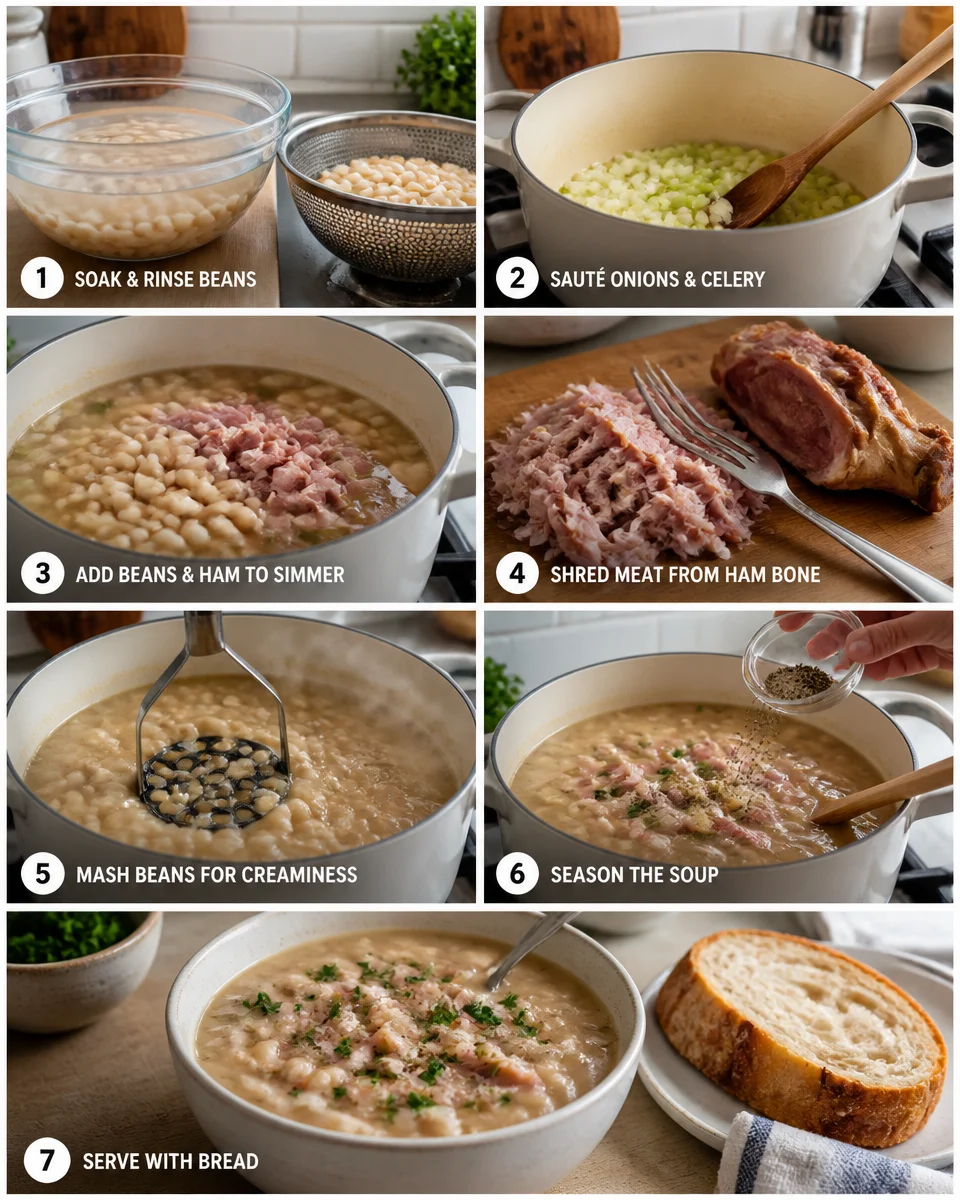 Easy Senate Bean Soup — Classic White Bean Ham