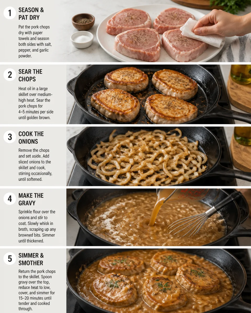 Easy Smothered Pork Chops — Southern Gravy Skillet