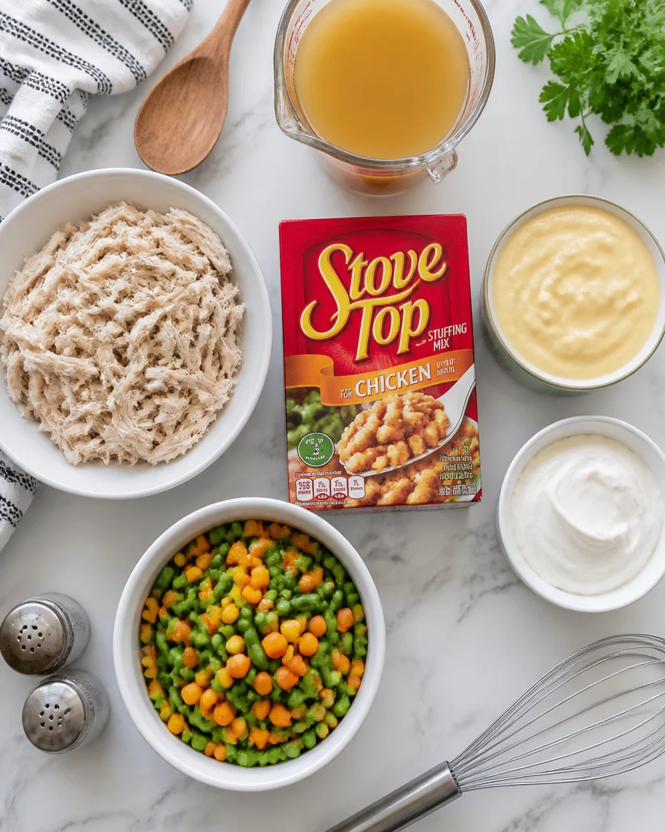 Easy Stove Top Stuffing Chicken Casserole — 30 Minute Dinner