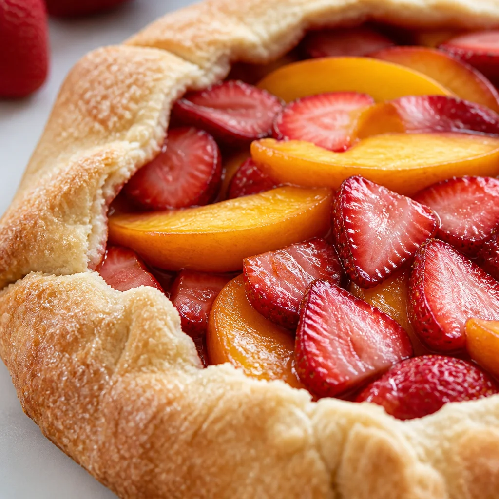 Easy Strawberry Galette - Rustic free form tart with fresh strawberries and flaky crust