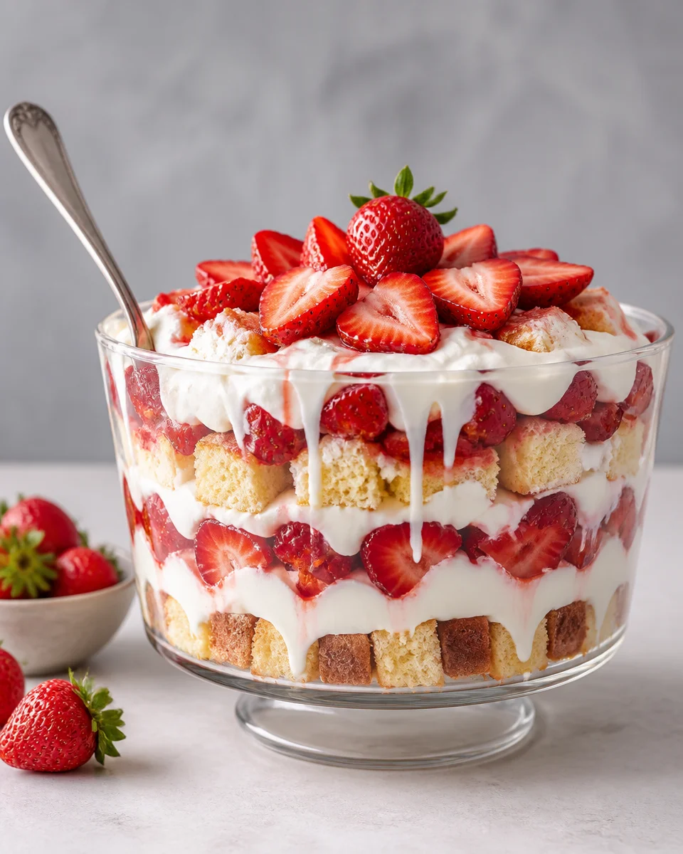 Easy Strawberry Shortcake Trifle — No Bake Dessert