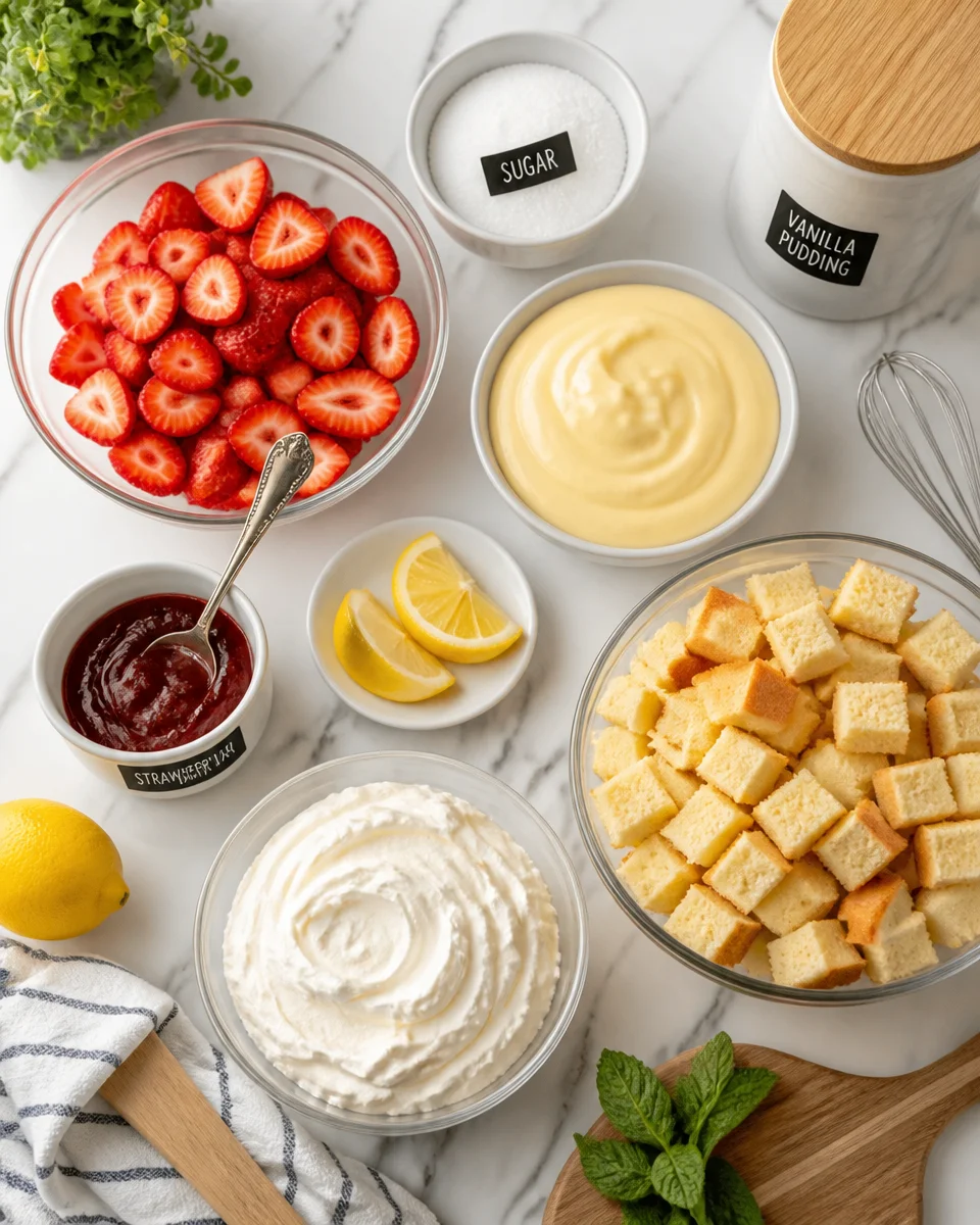 Easy Strawberry Shortcake Trifle — No Bake Dessert