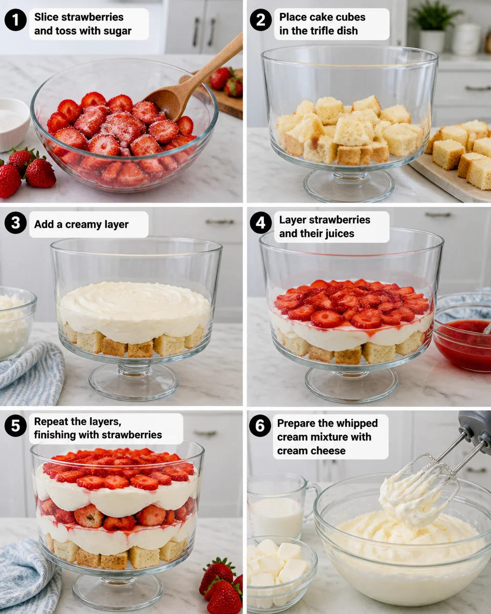 Easy Strawberry Shortcake Trifle — No Bake Dessert