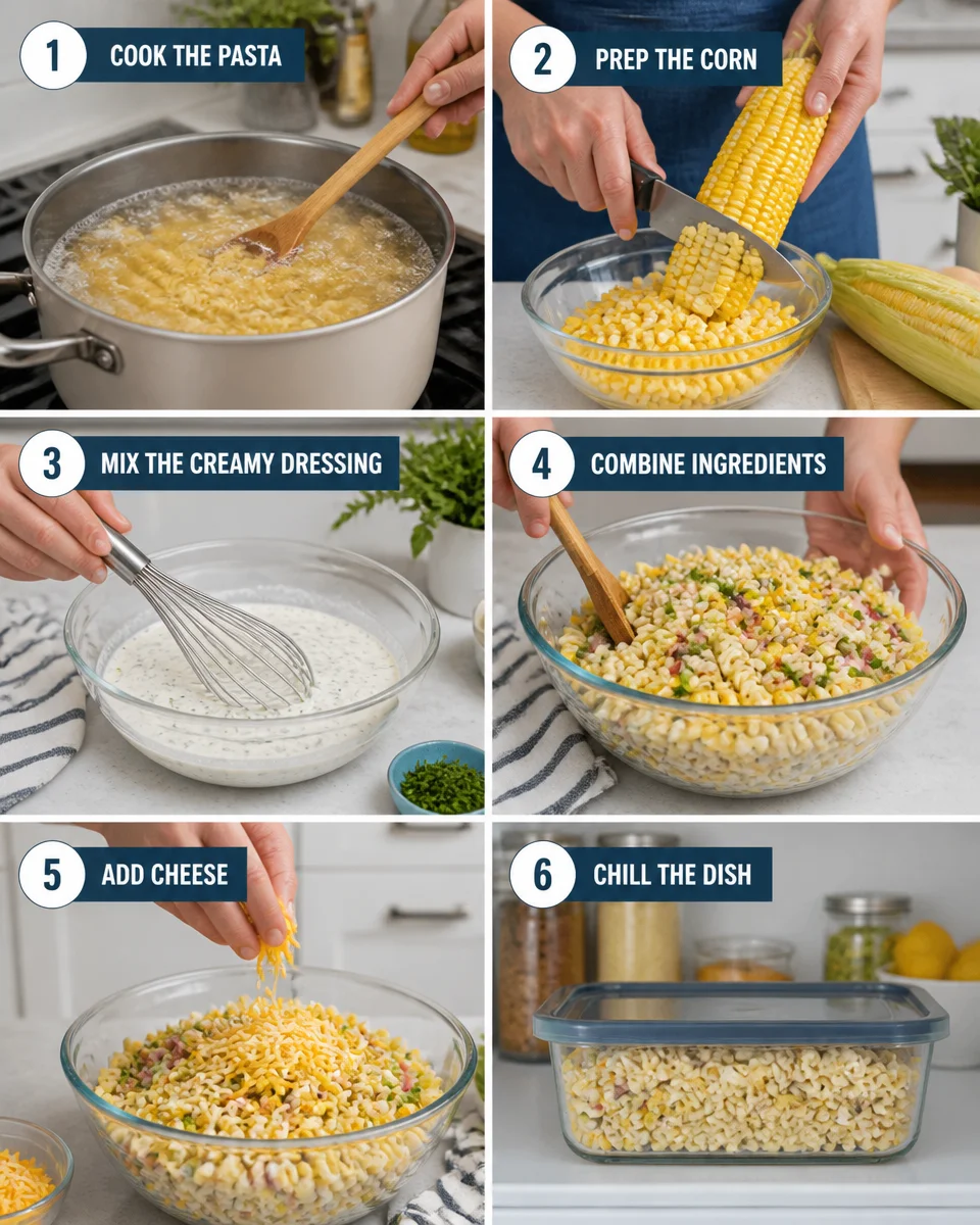 Easy Street Corn Pasta Salad — Creamy Mexican Elote Style