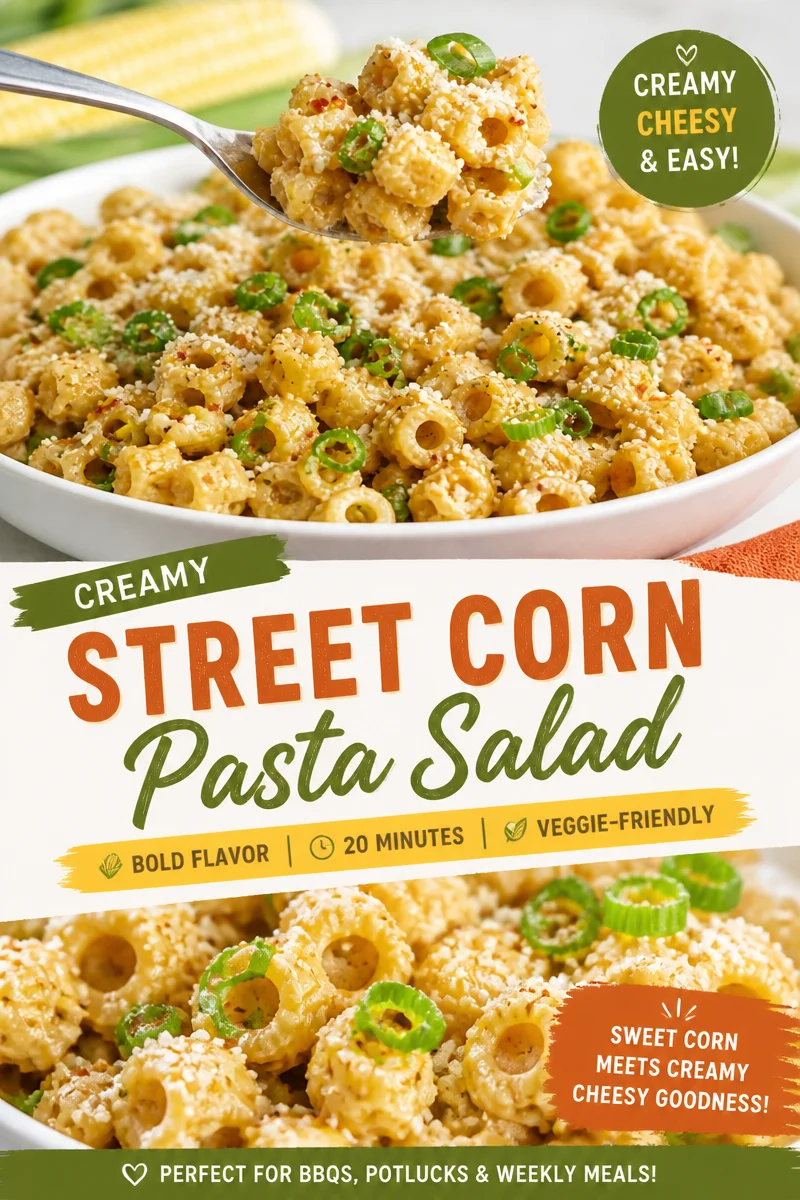 Easy Street Corn Pasta Salad — Creamy Mexican Elote Style