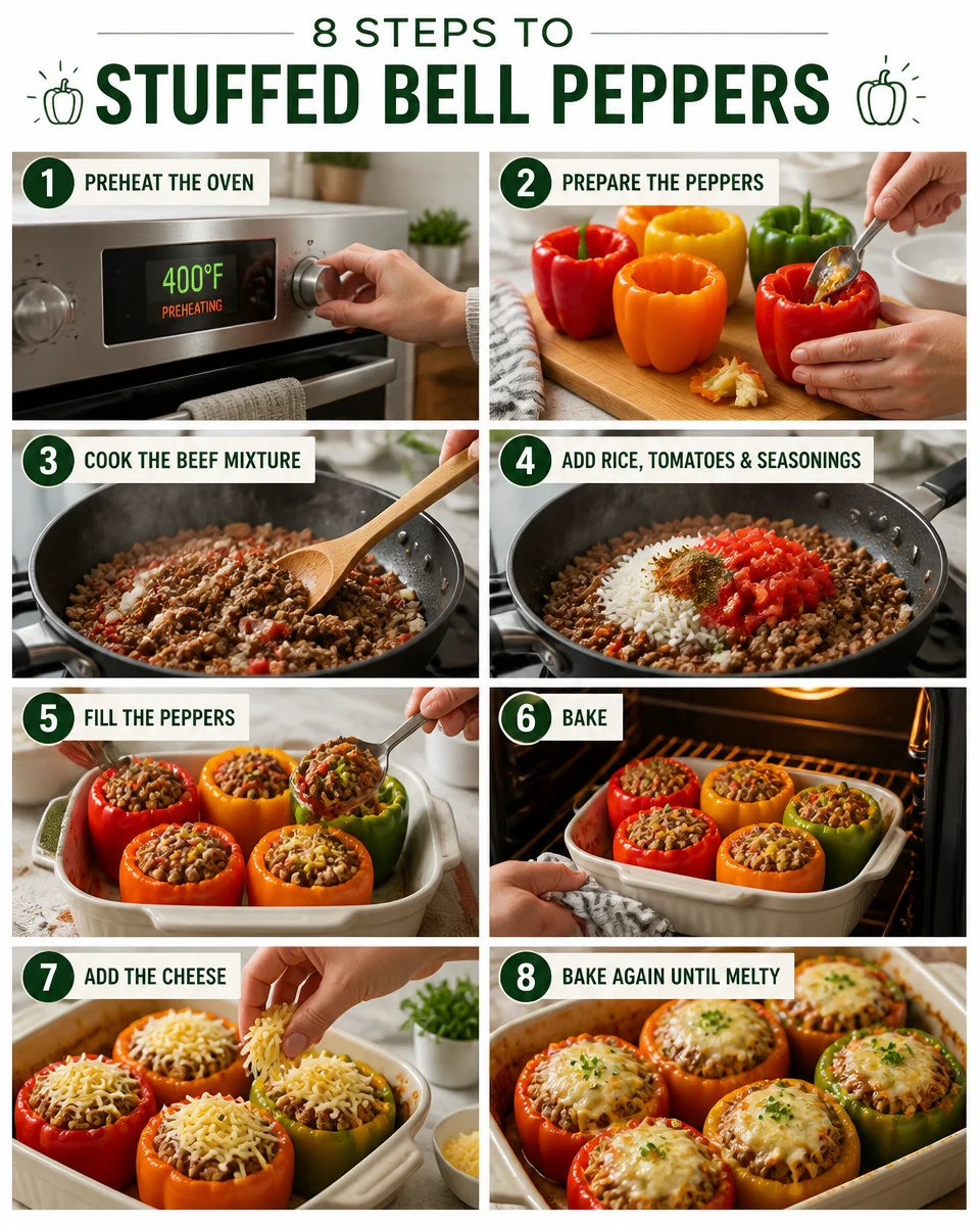 Easy Stuffed Bell Peppers with Ground Beef — Classic Recipe