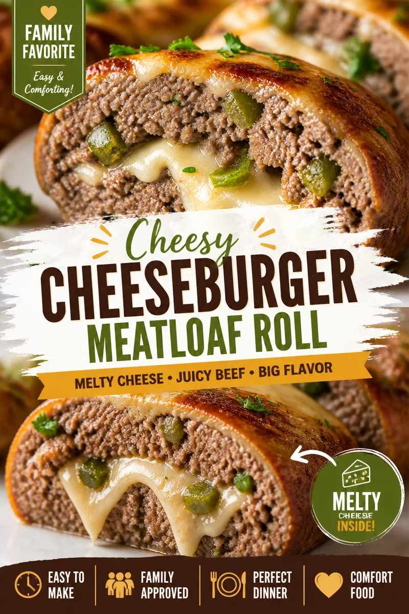 Easy Stuffed Meatloaf — Cheese and Pepper Filled