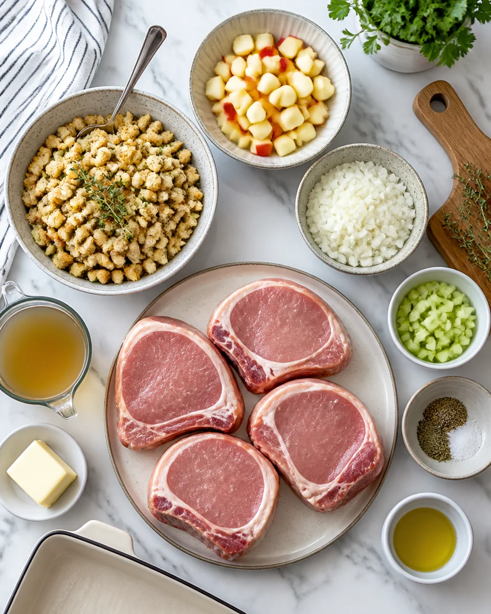Easy Stuffed Pork Chops — Apple and Stuffing Filled