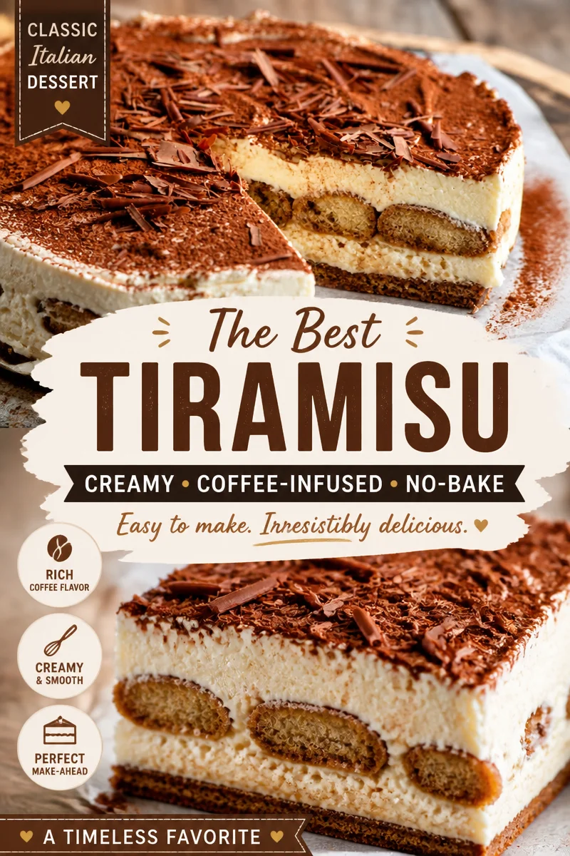 Easy Tiramisu — No Bake Italian Espresso Dessert