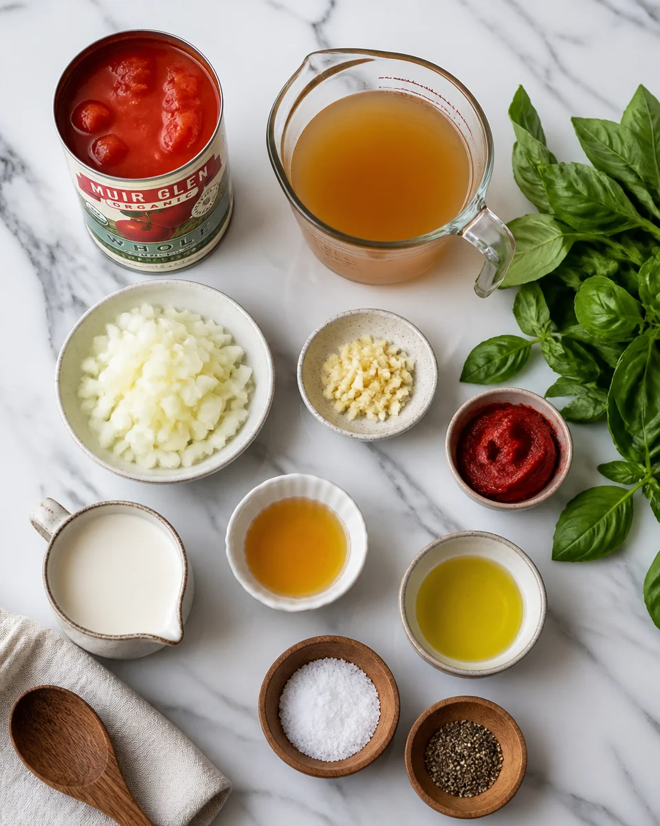 Easy Tomato Basil Soup — Creamy Blender Recipe