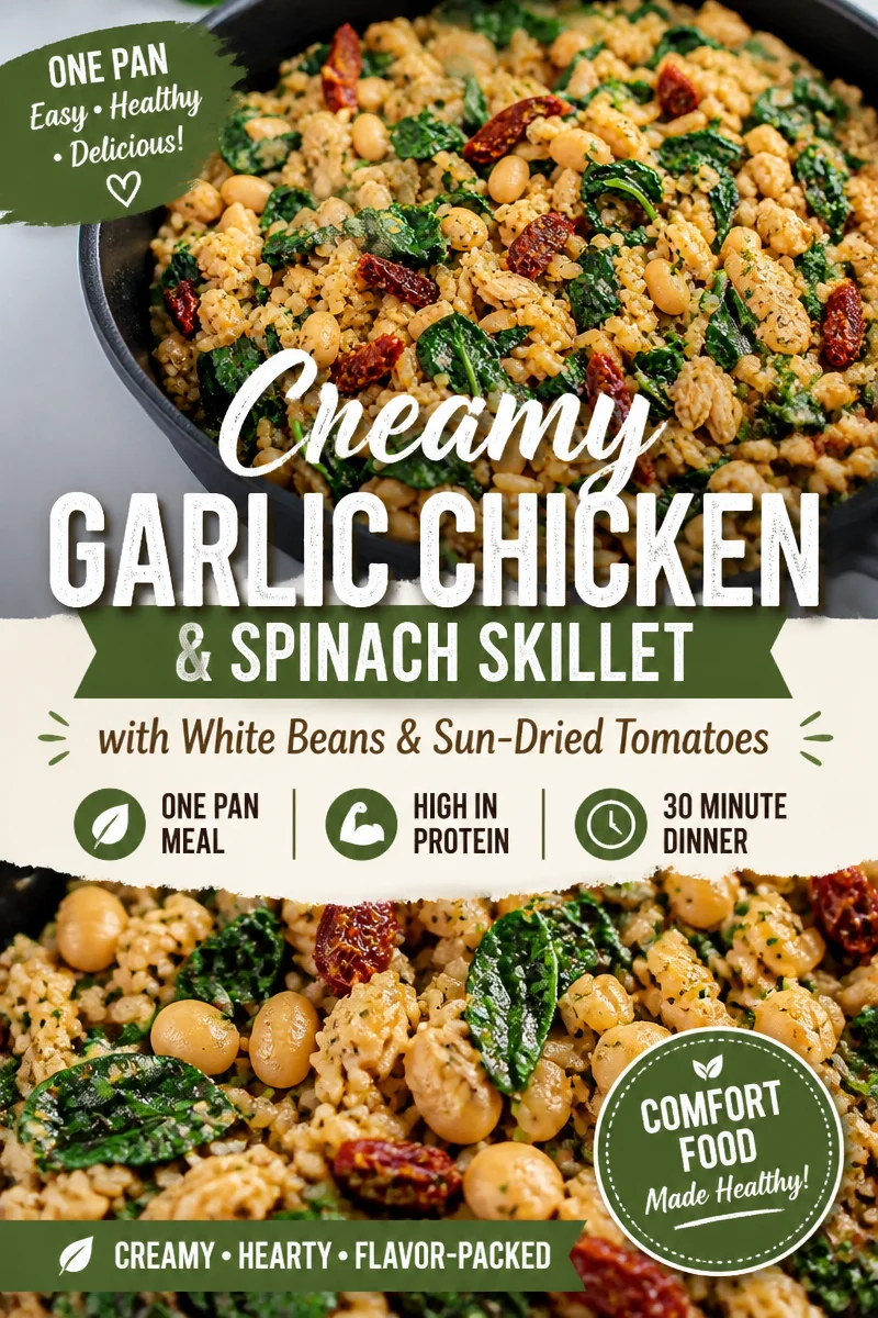 Easy Tuscan White Bean Chicken Skillet — One Pan Dinner