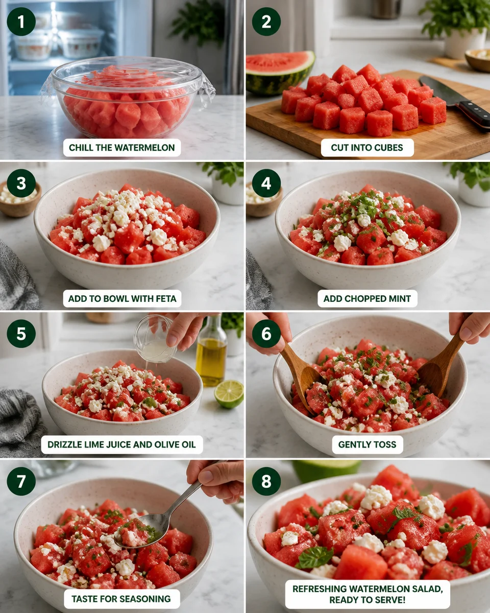 Easy Watermelon Salad — Feta Mint Summer Salad