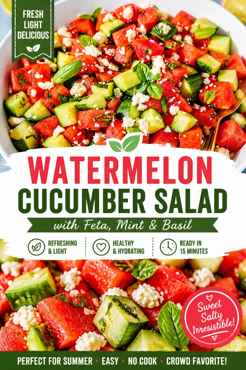 Easy Watermelon Salad — Feta Mint Summer Salad