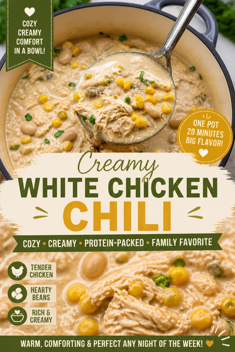 Easy White Chicken Chili — Creamy One Pot Recipe