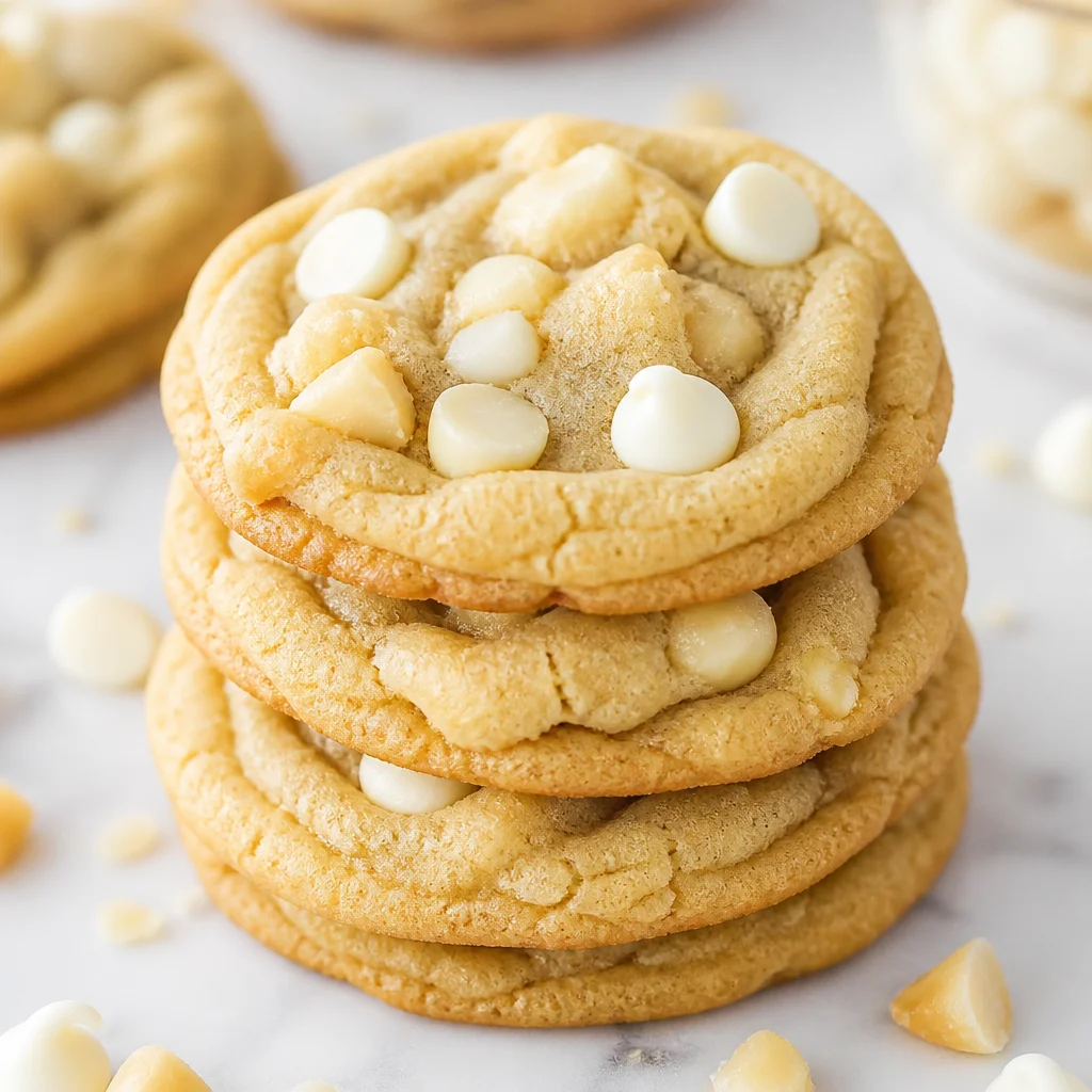 Delicious Easy White Chocolate Macadamia Nut Cookies on a cooling rack.