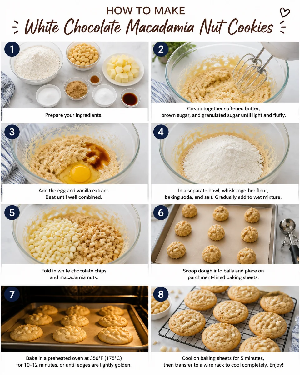 Easy White Chocolate Macadamia Nut Cookies