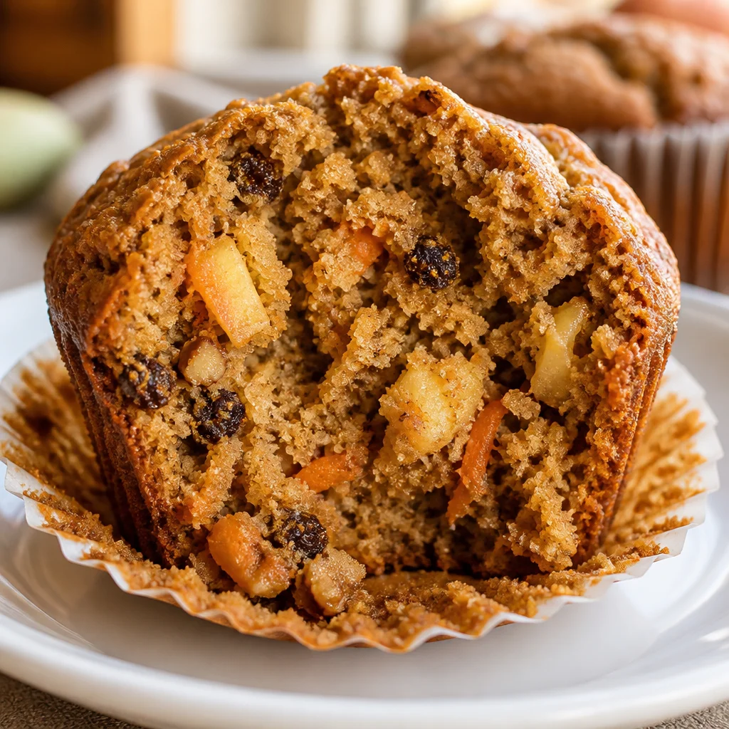 Delicious and healthy Morning Glory Muffins filled with fruits and vegetables.