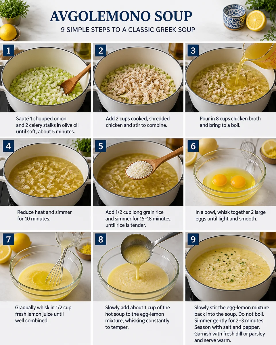 Easy Avgolemono Soup — Greek Lemon Rice Chicken