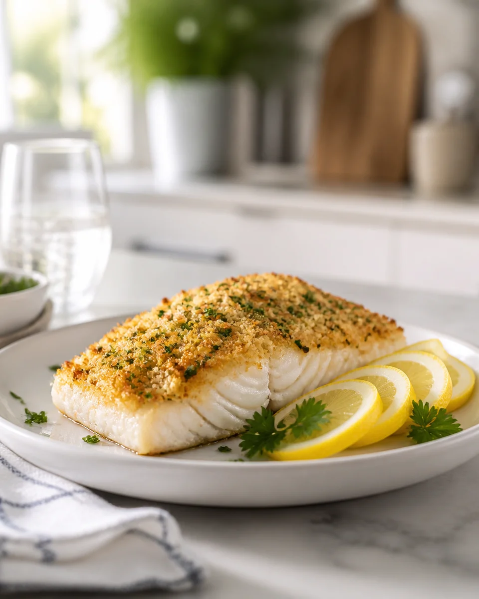 Easy Baked Cod — Lemon Herb Panko Crust