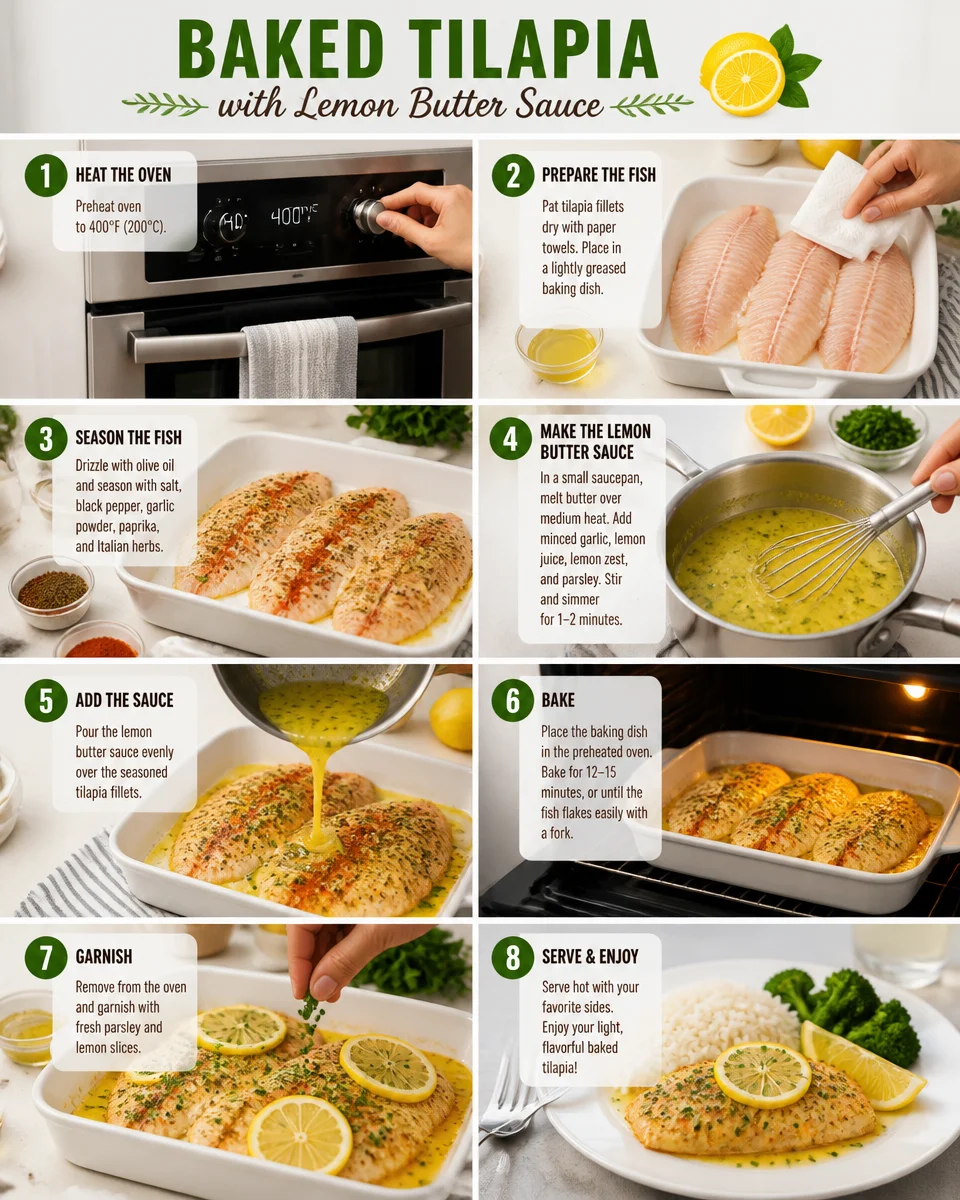 Easy Baked Tilapia — Lemon Butter Herb