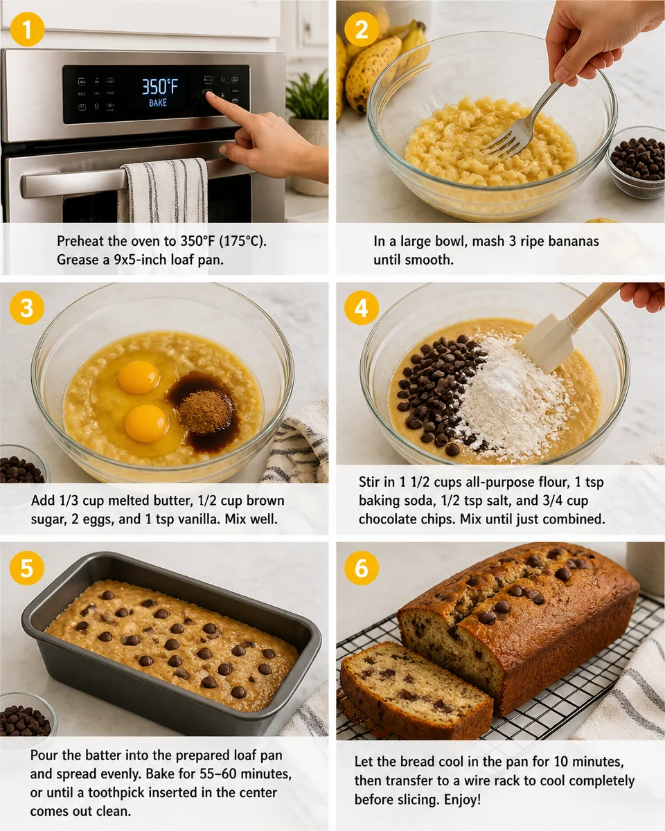 Easy Banana Chocolate Chip Bread — Moist Loaf
