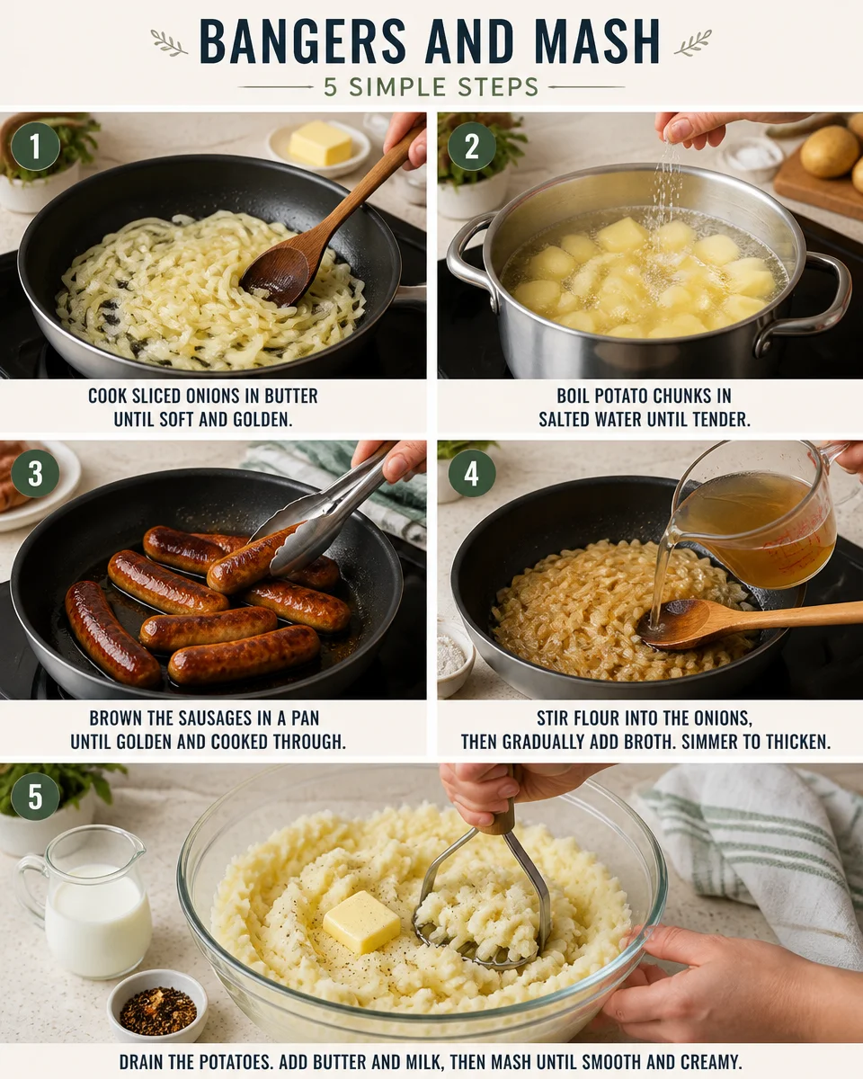 Easy Bangers and Mash — British Sausage Dinner