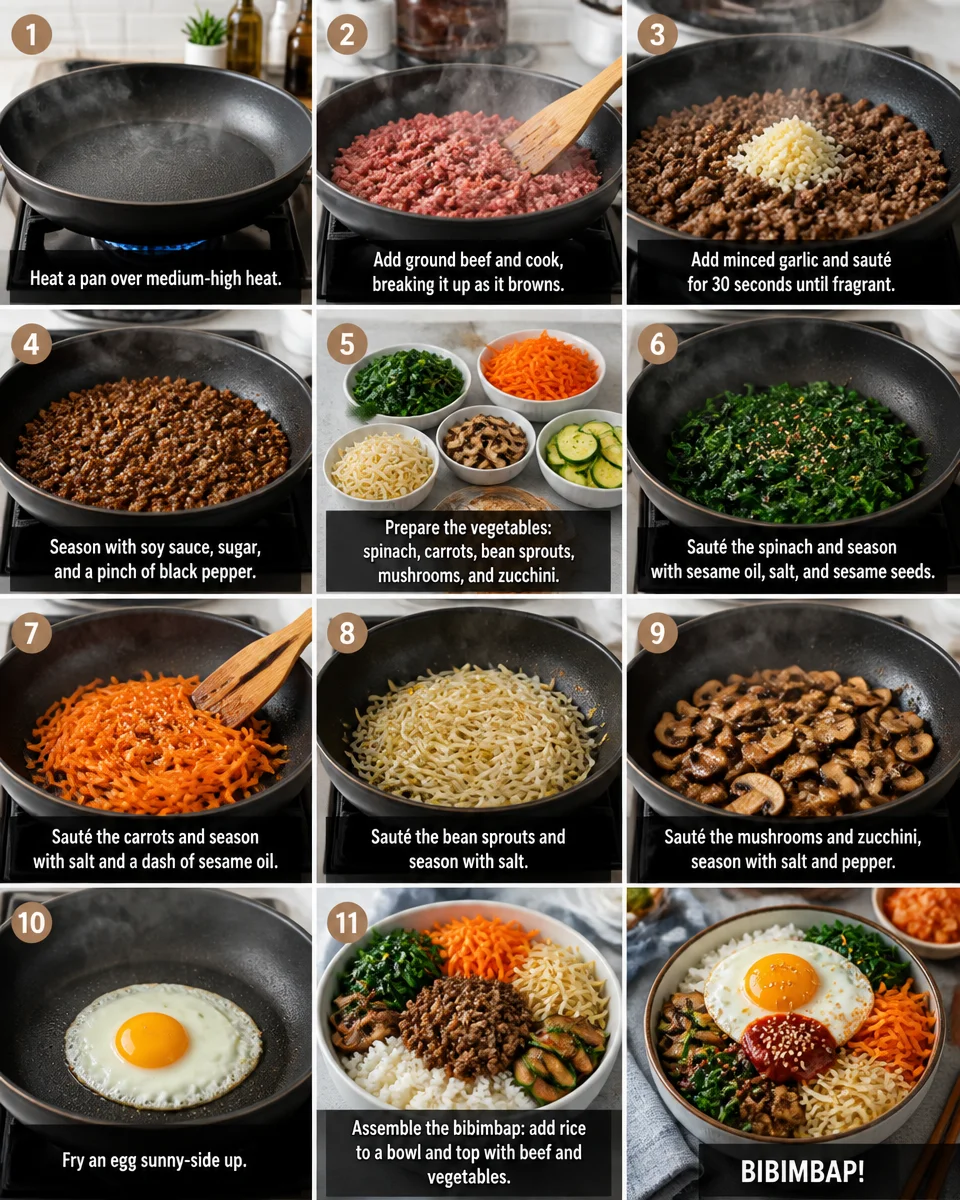Easy Beef Bibimbap — Korean Rice Bowl