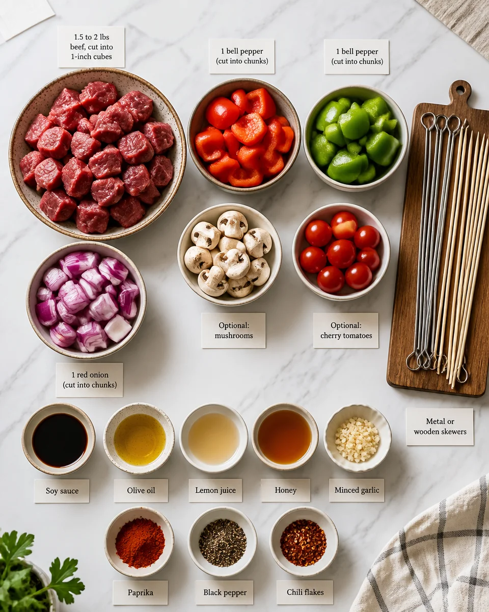 Easy Beef Kebabs — Grilled Marinated Skewers