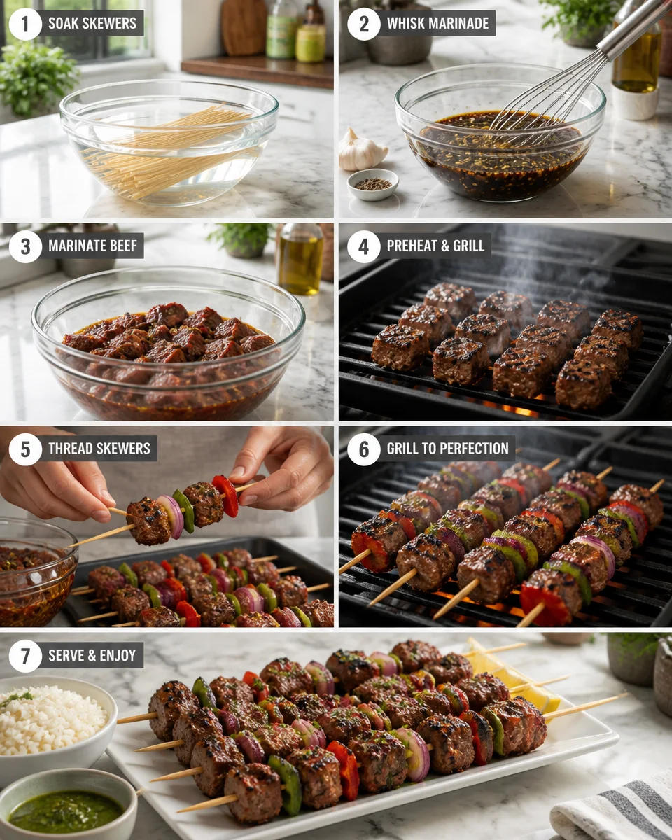 Easy Beef Kebabs — Grilled Marinated Skewers