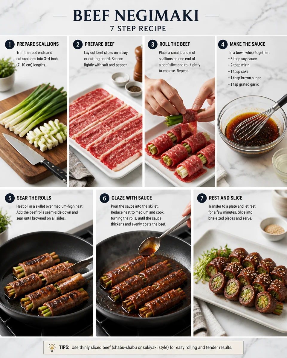 Easy Beef Negimaki — Japanese Scallion Rolled Steak