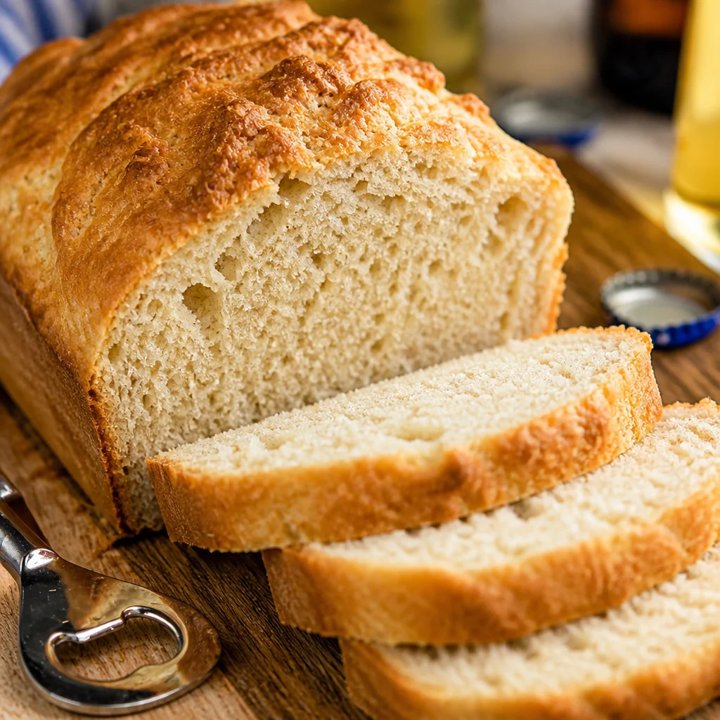 Easy Beer Bread made with 3 ingredients and no yeast, perfect for quick baking.