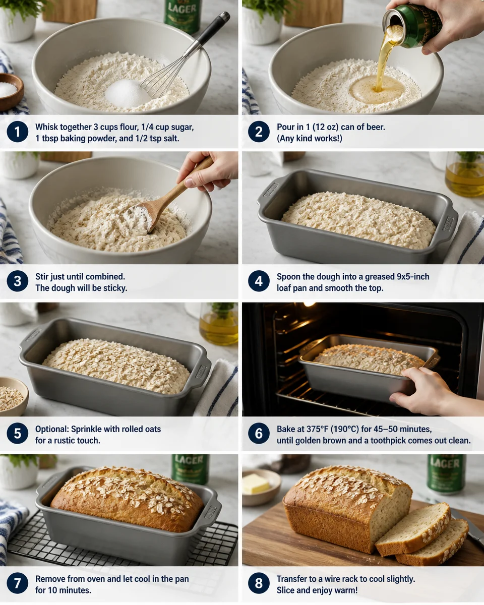 Easy Beer Bread — 3 Ingredient No Yeast