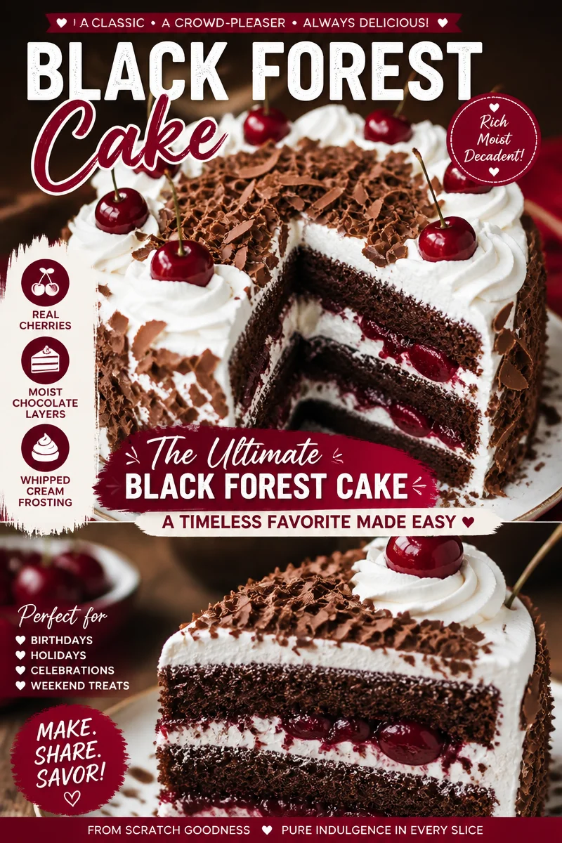 Easy Black Forest Cake — German Cherry Chocolate