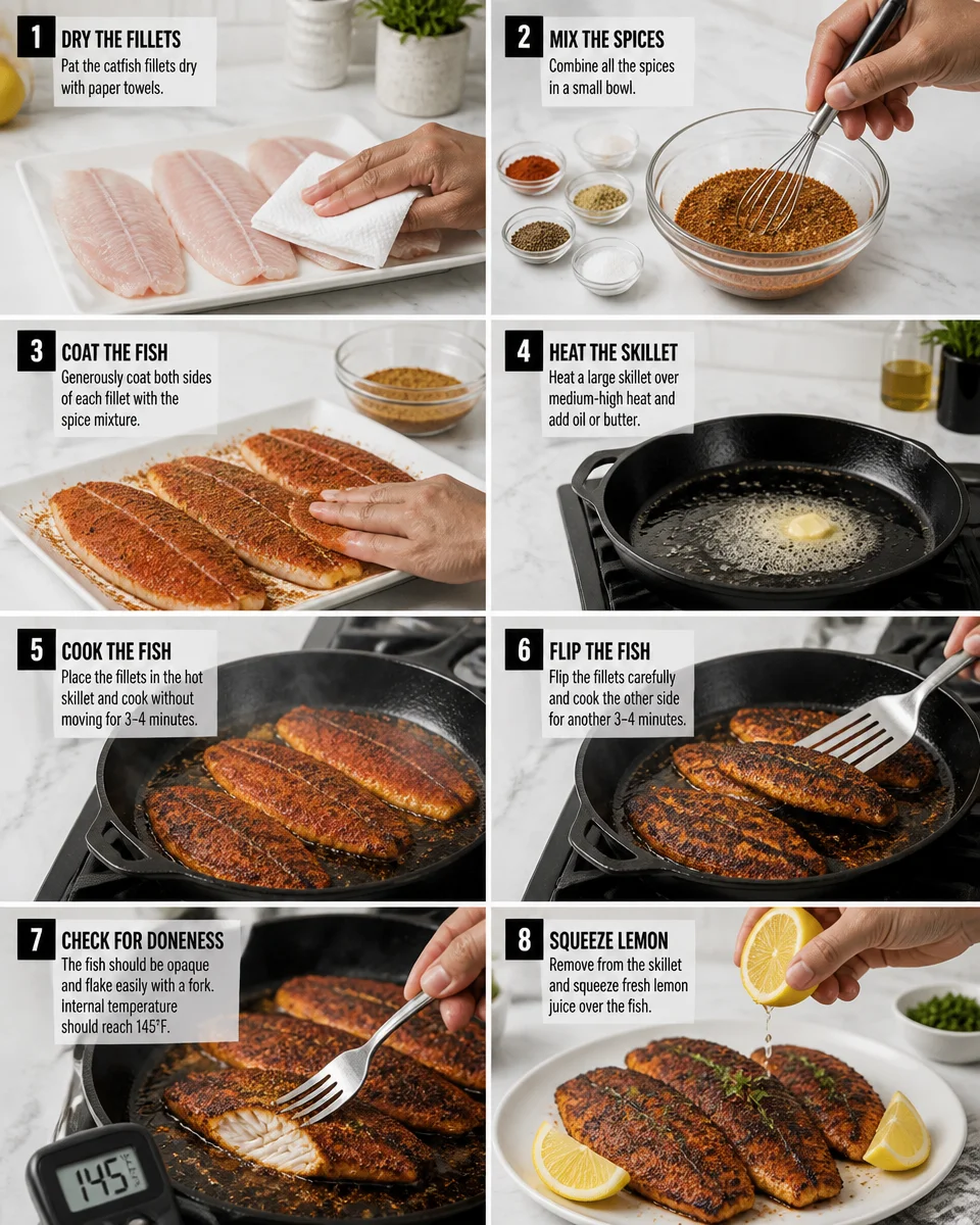 Easy Blackened Catfish — Southern Cajun Skillet