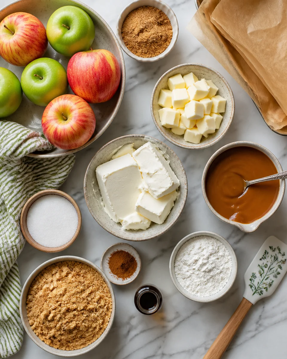 Easy Caramel Apple Cheesecake Bars — Fall Dessert