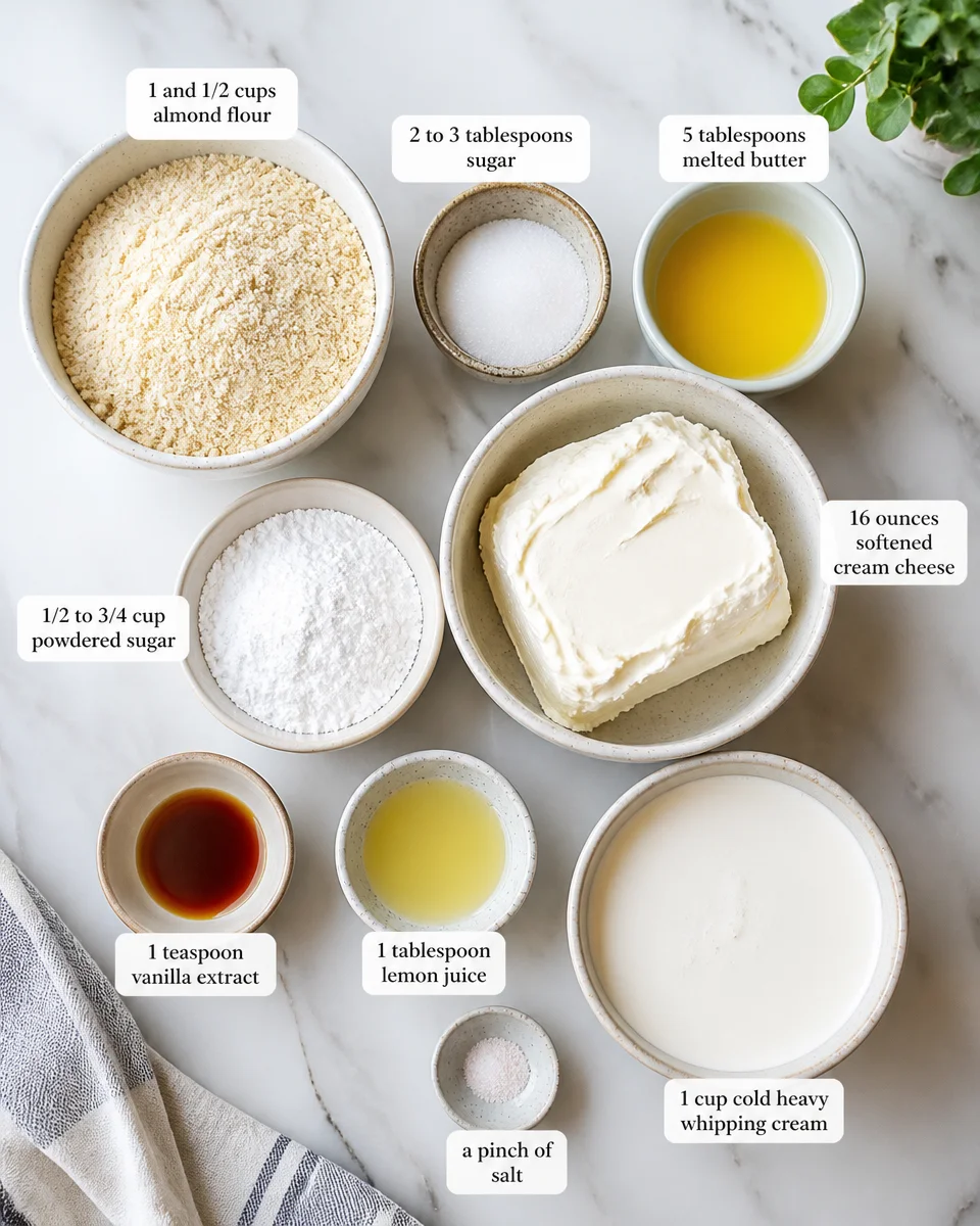 Easy Cheesecake — No Bake Almond Crust