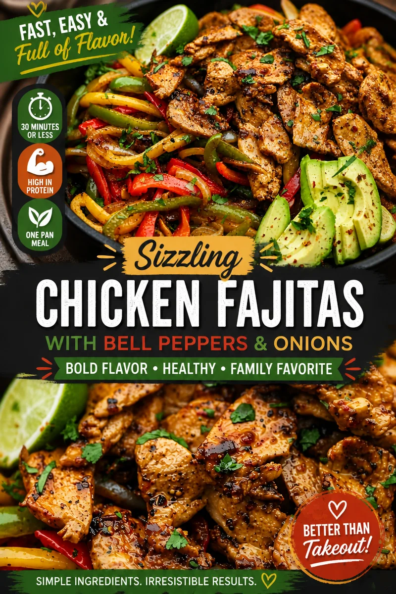 Easy Chicken Fajitas — Sizzling Skillet Recipe
