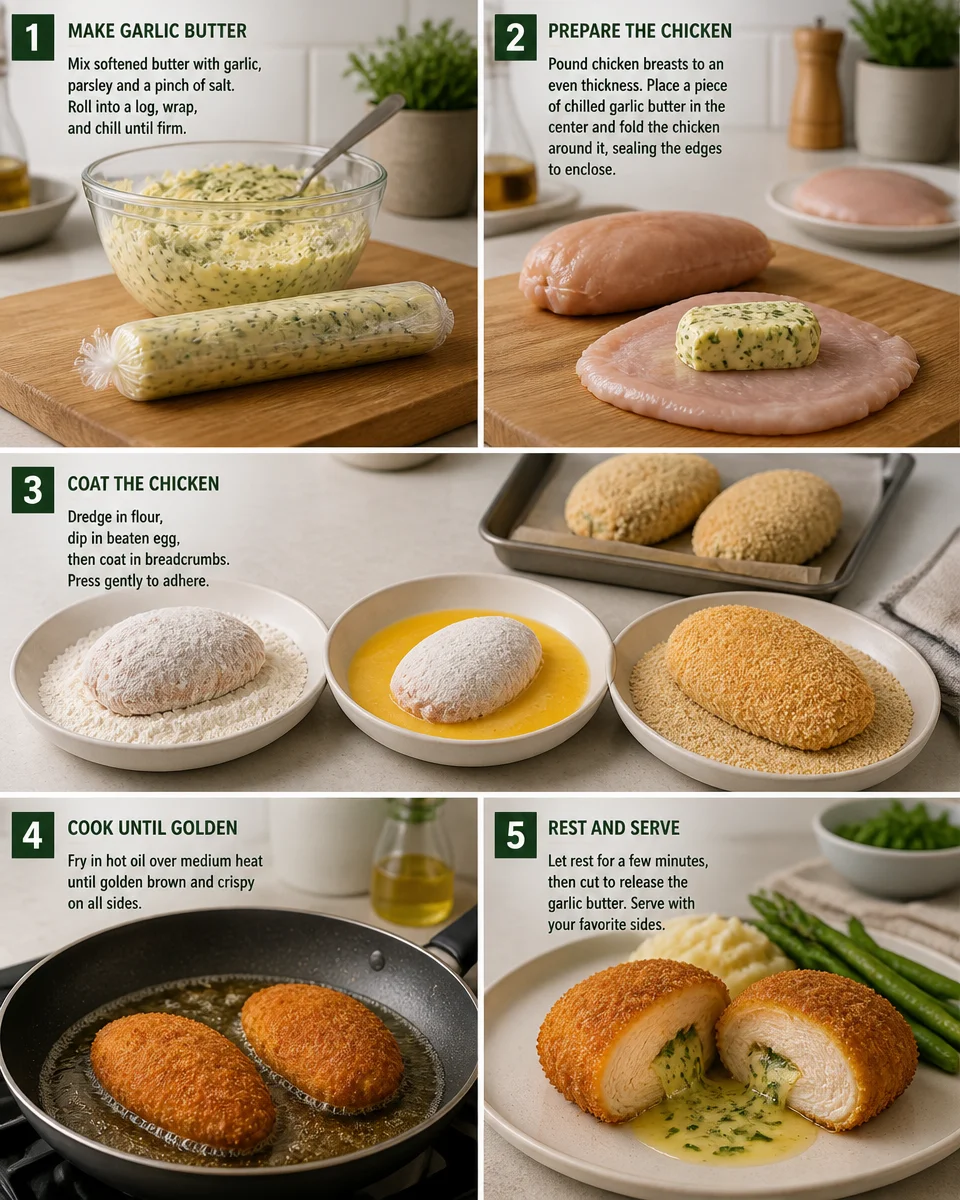 Easy Chicken Kiev — Garlic Butter Stuffed Breast