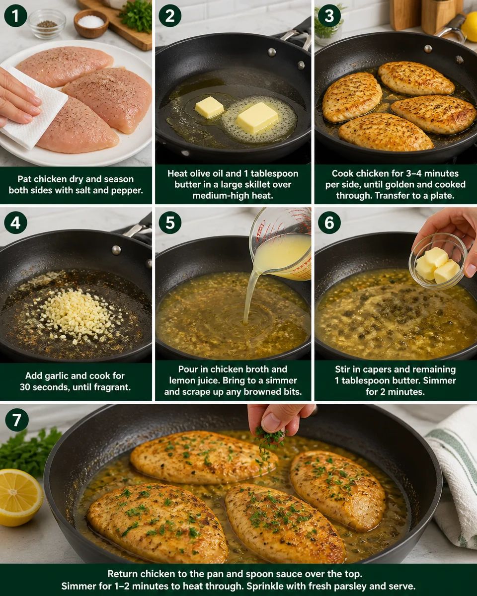 Easy Chicken Piccata — Lemon Caper Butter Sauce