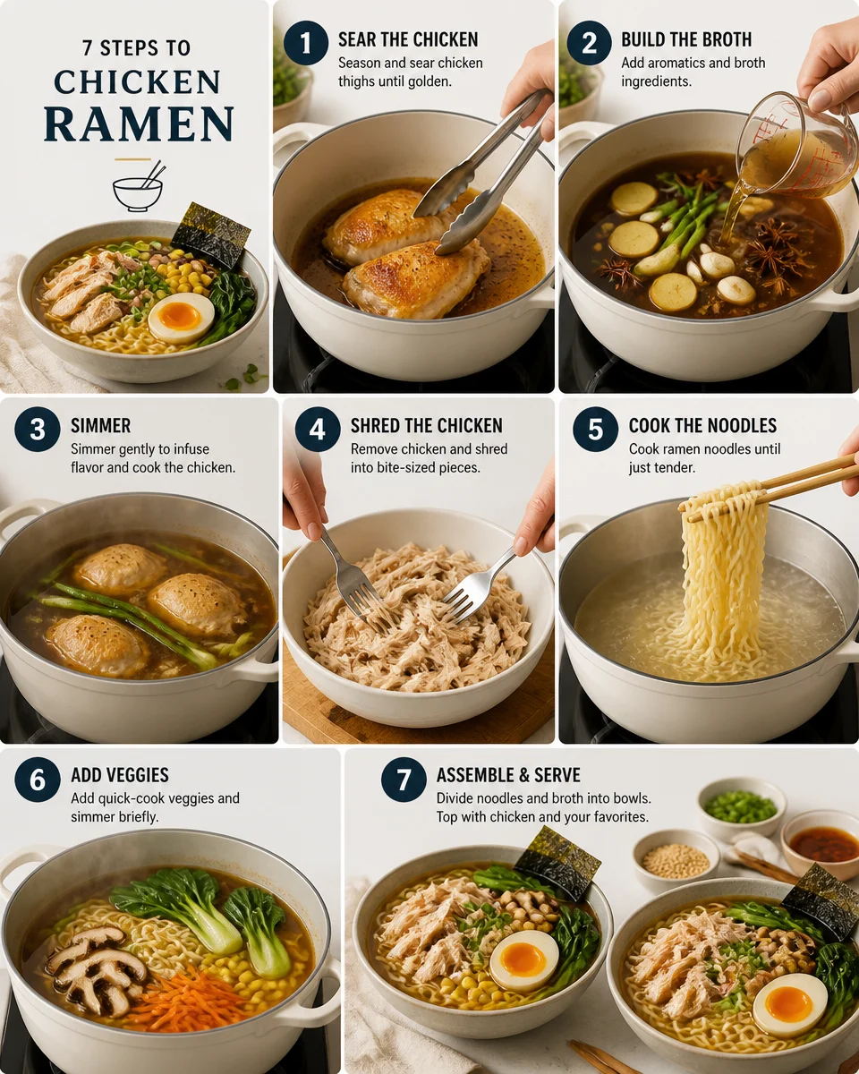 Easy Chicken Ramen — Homemade Broth Bowl