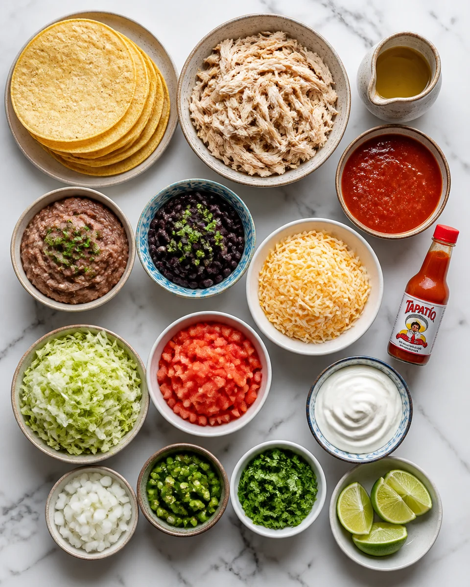 Easy Chicken Tostadas — Crispy Tortilla Topped