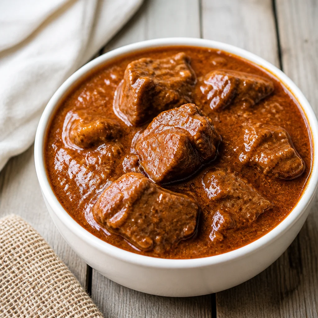 Easy Chile Colorado - Mexican red beef stew with tender beef and bold red chili sauce