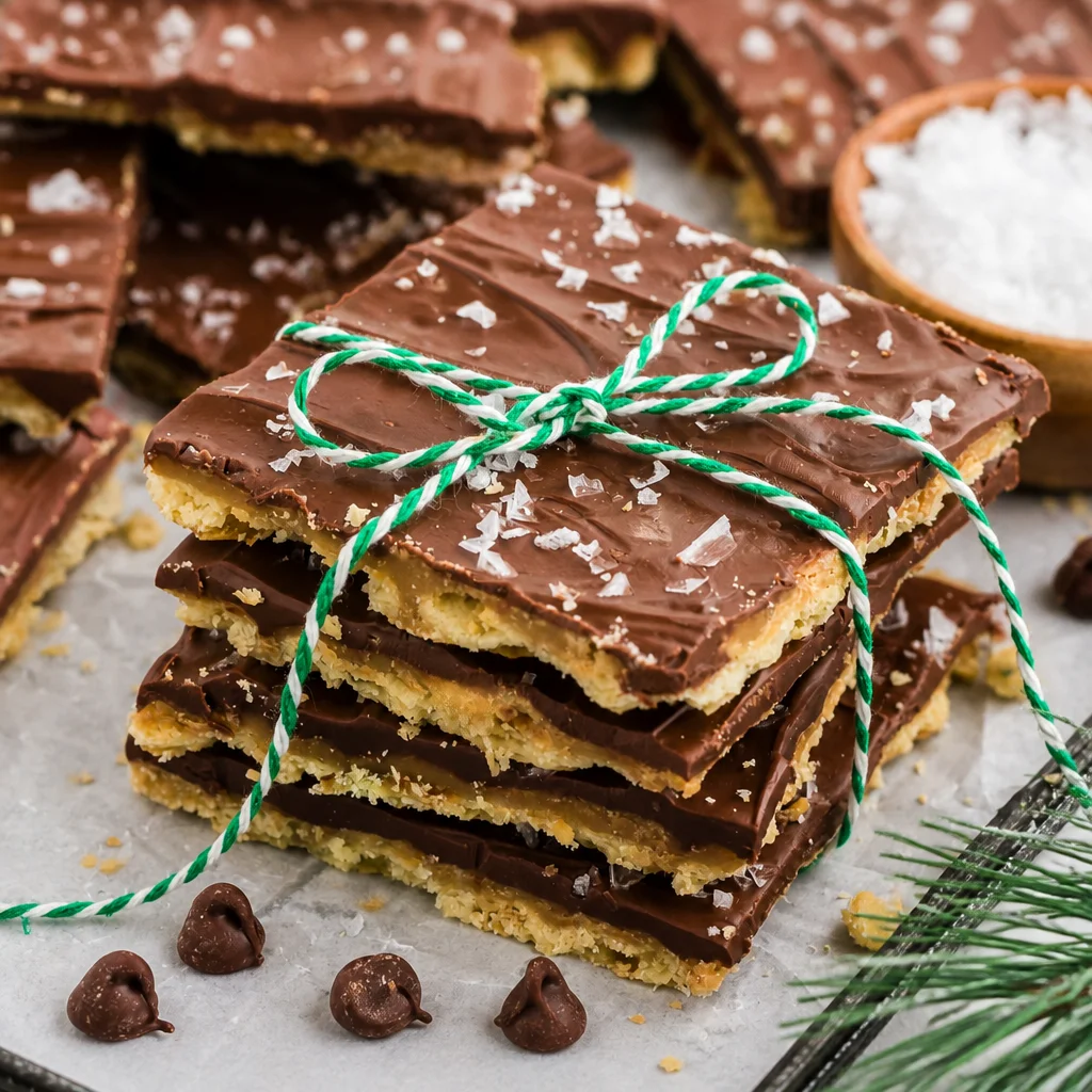 Easy Christmas Crack with saltine crackers, toffee, and chocolate for a delightful treat.