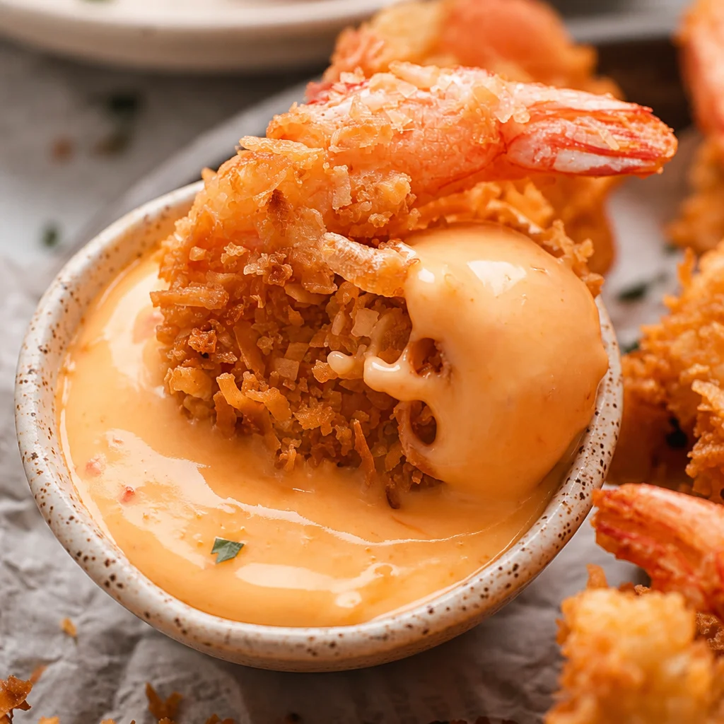 Crispy fried Coconut Shrimp served with two delicious dipping sauces.
