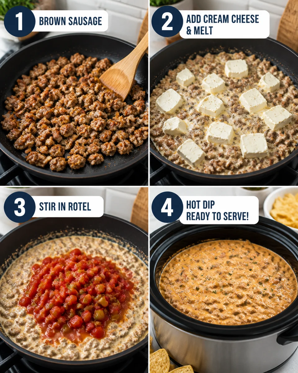 Easy Crack Dip — Hot Sausage Cream Cheese