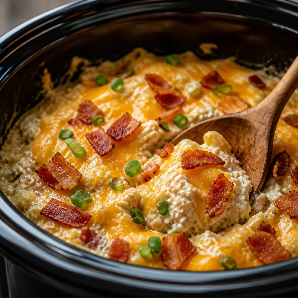 Easy Crack Potatoes with cheesy ranch in a crockpot, perfect for family dinners.