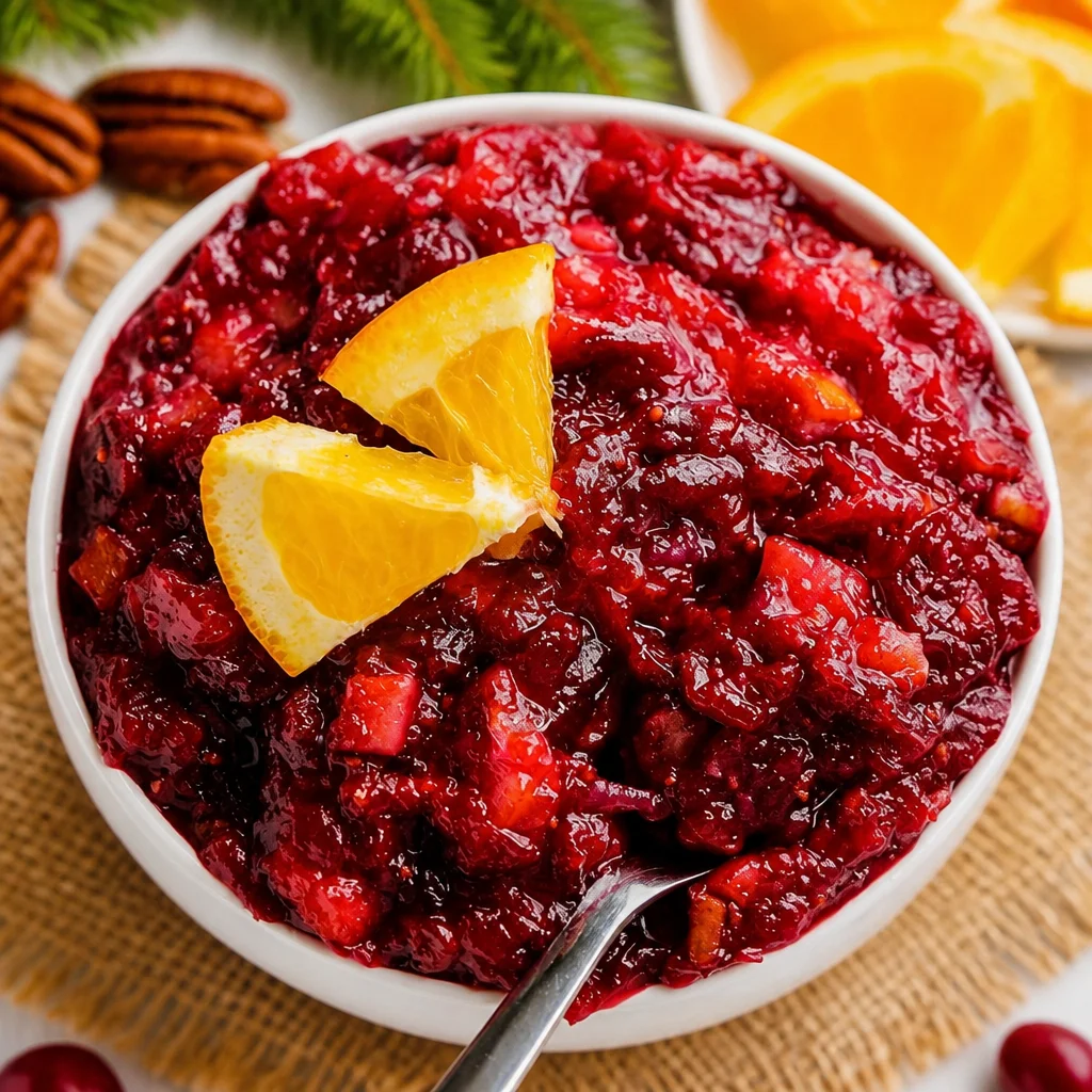 Easy Cranberry Sauce made with fresh cranberries and orange juice for Thanksgiving